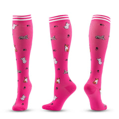Knee-High Compression Socks Animal Pattern Sports Nylon Stockings