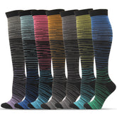 7 Pairs Knee-High Compression Socks 20-30mmhg Sports Stockings