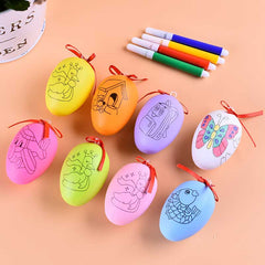 10pcs Pattern Painting Easter Egg with Color Pens