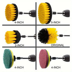 11pcs Drill Brush Attachment Set Power Scrubber Cleaning Brushes Kit