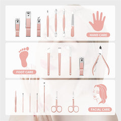 18-Piece Professional Stainless Steel Pedicure Nail Clippers Set
