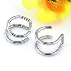 Stainless Steel Non-piercing Fake Lip Nose Ring Clip-on Cartilage Septum Earring Hoop