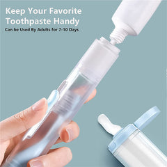 2Pcs Travel Toothbrush Kit with Foldable Toothpaste Container