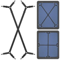 2pcs Bed Sheet Fasteners Suspenders Adjustable Mattress Crisscross Holder Straps