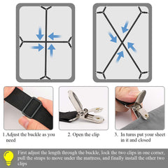 2pcs Bed Sheet Fasteners Suspenders Adjustable Mattress Crisscross Holder Straps