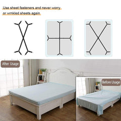2pcs Bed Sheet Fasteners Suspenders Adjustable Mattress Crisscross Holder Straps