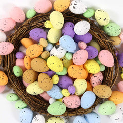 400pcs Color Artificial Bird Eggs Happy Easter Decorations