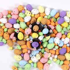 400pcs Color Artificial Bird Eggs Happy Easter Decorations