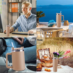 40 oz Tumbler Insulated Reusable Stainless Steel Water Bottle Travel Mug Iced Coffee Cup
