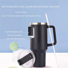 40 oz Tumbler Insulated Reusable Stainless Steel Water Bottle Travel Mug Iced Coffee Cup