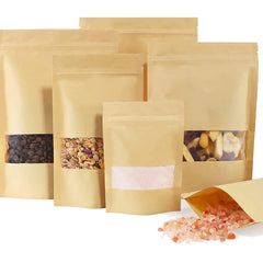 50PCs Resealable Kraft Paper Zip Lock Bags