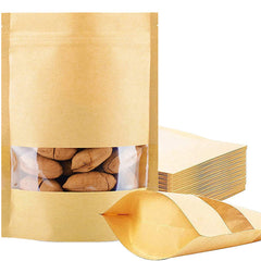 50PCs Resealable Kraft Paper Zip Lock Bags