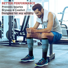 7 Pairs Knee-High Compression Socks 20-30mmhg Sports Stockings