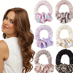 2Pcs Heatless Curling Scrunchie Curler Rod No Heat Long Hair Curls Headband 