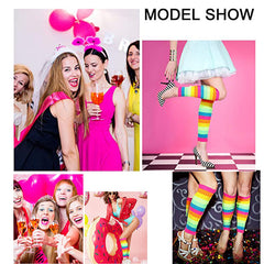 Women Knit Leg Warmers 80s Ribbed Neon Leg Warmers Costume