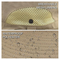 Wide Brim Bucket Hat Men's Fishing Hat Sun Cowboy Cap UPF 50+ Waterproof