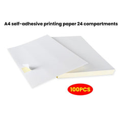 A4 Labels Sticker 100 Sheets Printable White Self-Adhesive Full Sheet Label