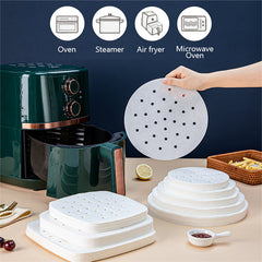 100 Pcs Air Fryer Liners Perforated Parchment Paper Sheets for Baking
