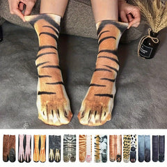 Cozy 3D Animal Paw Mid-Calf Socks