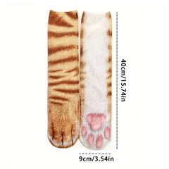 Cozy 3D Animal Paw Mid-Calf Socks