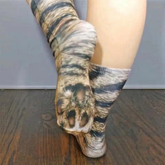 Cozy 3D Animal Paw Mid-Calf Socks