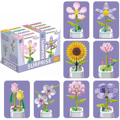 Flower Bouquet Building Blocks Set Kit DIY Unique Decoration Home Gifts