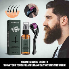 West&Month Beard Growth Spray 30ml with Beard Roller Beard Care Kit