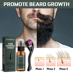 West&Month Beard Growth Spray 30ml with Beard Roller Beard Care Kit