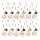 Birthstone Stone Birth Month Flower Necklace