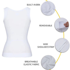 Shapewear Camisole Tops for Women Built in Bra Body Shaper Tummy Control