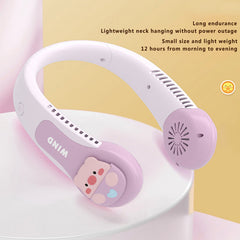 Portable Neck Bladeless Cooling 3 Speeds Mute Fan