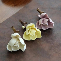 Creative Handmade Ceramic Magnolia Burner Flower Incense Stick Holder