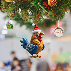 Chicken Rooster Hens Christmas Tree Decoration Thanksgiving Day Hanging