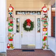 Merry Christmas Door Hanging Ornament Banner Xmas Santa Claus Decoration Home