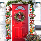Merry Christmas Door Hanging Ornament Banner Xmas Santa Claus Decoration Home
