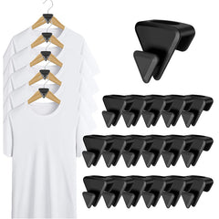 18 PCs Clothes Wooden Velvet Hanger Connector Hooks