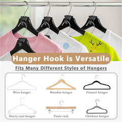 18 PCs Clothes Wooden Velvet Hanger Connector Hooks
