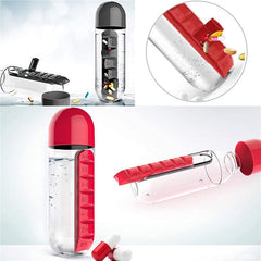 Combine Daily Pill Box Organizer with Water Bottle 20oz/600ml