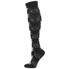 Knee-High Compression Socks Kitten Pattern Sports Nylon Stockings