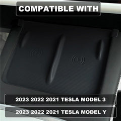 Center Console Wireless Charger Anti-Slip Silicone Mat for 2023 2022 2021 Tesla Model 3 Model Y