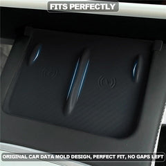 Center Console Wireless Charger Anti-Slip Silicone Mat for 2023 2022 2021 Tesla Model 3 Model Y