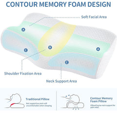 Ergonomic Contour Cervical Memory Foam Support Pillow