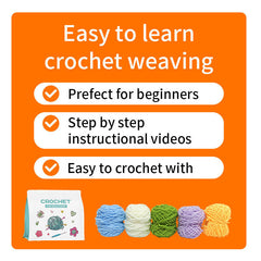 4-Pattern Animal Spit Bubbles Crochet Starter Kit Step-by-Step Stress-Relief Fun