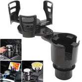2 in 1 Multifunctional Car Cup Holder Extender Adapter with Adjustable Base 