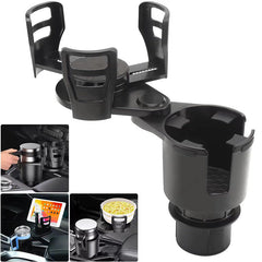 2 in 1 Multifunctional Car Cup Holder Extender Adapter with Adjustable Base 