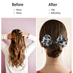 DIY Leopard Printed Deft Hair Bun Maker Headband Hair Styling Tools