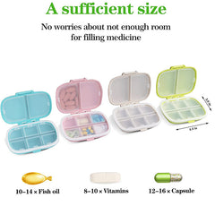 8 Compartments Travel Pill Organizer Pill Box
