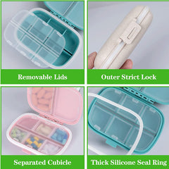 8 Compartments Travel Pill Organizer Pill Box