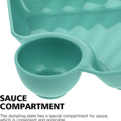 Plastic Serving Platter Dumpling Plate Tray with Sauce Compartment