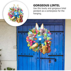 Easter Rabbit Bunny Wreaths with Butt Ears for Door Porch Wall Farmhouse Decor